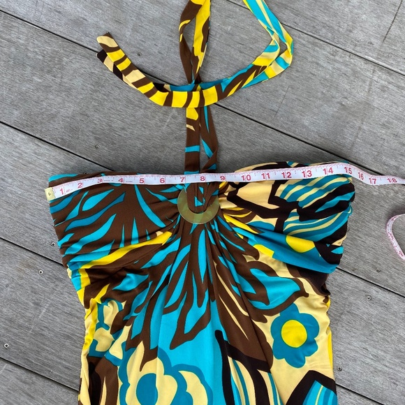 Nine West maxi dress strapless halter floral multi color 6 - Picture 6 of 15